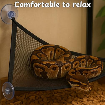 Snake Enrichment Toys Ball with Hammock, Snake Climbing Accessories and Hammock for Ball Python, Small Jungle Gym Ladder Toy, Reptiles Climbing Toy Hammocks, Snakes Tank Accessories (Black Ring, L) - color: Black Ring