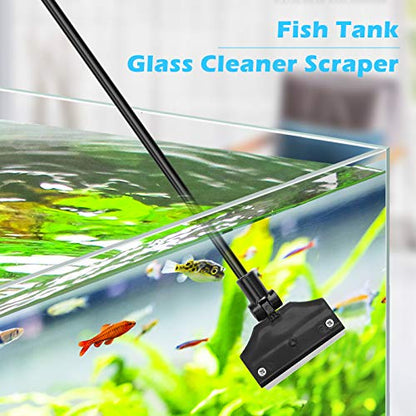 Pronetcus Aquarium Algae Scraper,Aquarium Glass Cleaner,Fish Tank Cleaner, Aquarium Scraper with 10 Blades,26 Inch. - size: 26 Inch