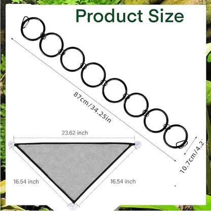 Snake Climbing Rings for Ball Python,Snake Enrichment Toys Ball with Hammock,Reptiletank Cage Decor Habitat Accessories for Terrarium