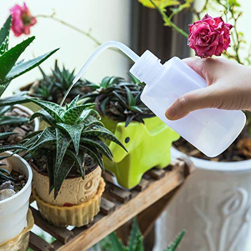 Oubest Squeeze Washing Bottle Succulent Watering Bottle 500ml Water Squirt Irrigation Squeeze Sprinkling Can Plastic Wash Plant 2pc - color: White, size: 500ml+500ml