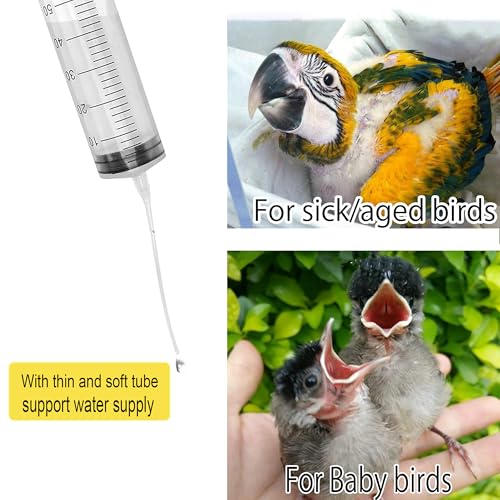 Baby Bird Feeding Syringe,Parrot Small Pet,Manual Syringe Feeder, Milk Water,Liquid Food,Reusable,Syringe with Spoon Tip