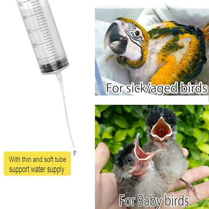 Baby Bird Feeding Syringe,Parrot Small Pet,Manual Syringe Feeder, Milk Water,Liquid Food,Reusable,Syringe with Spoon Tip