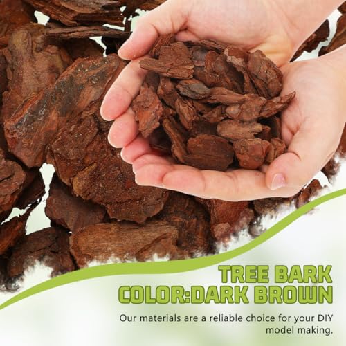 Tree Bark Base Material for DIY Model Scenes Lightweight Natural Miniature Nature Decor 1.96X1.18X0.19In Essential Architecture Model Supplies for Terrariums and Train Sets