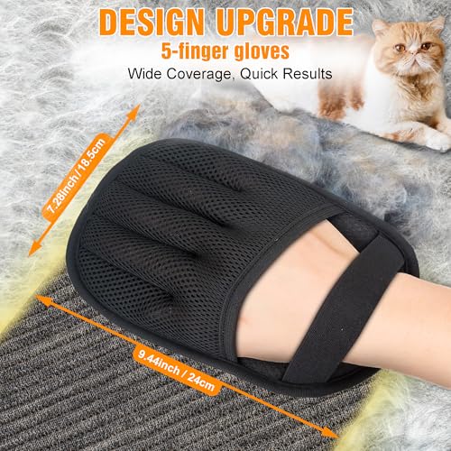 Pet Hair Removal Glove for Cats & Dogs, Upgraded Five-Finger Electrostatic Pet Hair Remover Glove, Reusable Tool for Couch, Carpet, Laundry & Car Seat - color: Pet Hair Removal Glove for Cats & Dogs