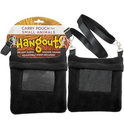 Exotic Nutrition 2 Pack Carry Pouch for Small Animals - Breathable Window, Strong Zipper, Adjustable Strap - Sugar Gliders Hamster Gerbils - color: 2 Pack (Black)