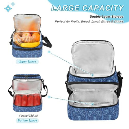 Snakes Insulated Lunch Tote Bag Organizer for Men | 8L Double Deck,Large Lunch Box with Shoulder Strap,Thermal Meal Prep Cooler,Suitable for School Work Picnic Office Travel