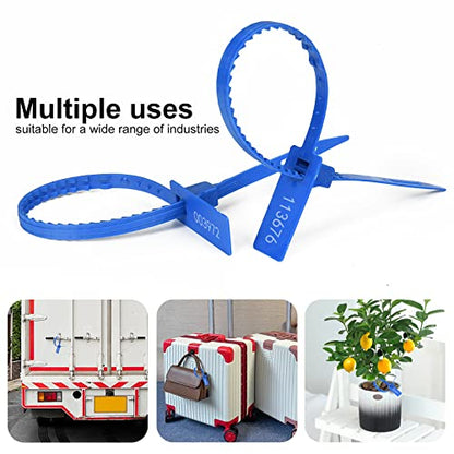 Heavy Duty Plastic Security Seal - Self Locking, Tamper Evident, Truck Trailer Seals (337 mm, Blue, 100 PCS) - color: Blue, size: 100 PCS