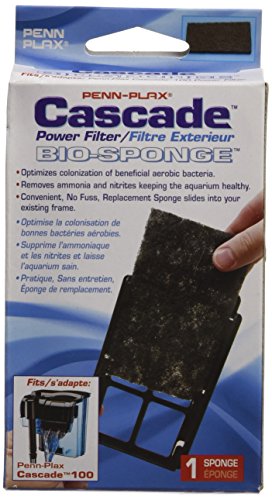 Penn-Plax Cascade 100 GPH Hang On Filter Aquarium Bio Sponge Replacement; 1 Pack - size: Cascade 100 Replacement Bio-Sponge