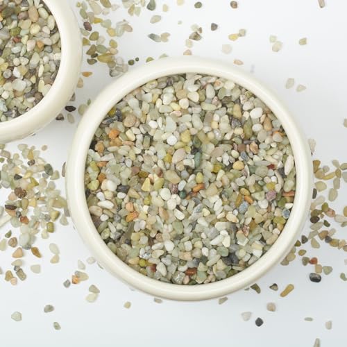 2lbs Natural Gravel Pebbles for Succulents and Cacti, 1/5 Inch Decorative River Stones – Perfect for Vases, Aquariums, Terrariums, and Outdoor Gardening, Mixed Colors (Jade, 2 Pounds) - color: Jade, size: 2 Pounds