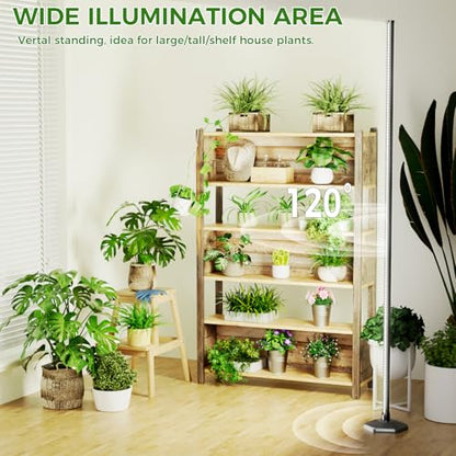 2PCS Grow Lights for Indoor Plants with Timer, 384 LEDs 42W Vertical Full Spectrum Grow Light 65 Inch Standing Grow Lights 3 Light Modes 5-Level Dimmable Wide Coverage - color: 2PCS