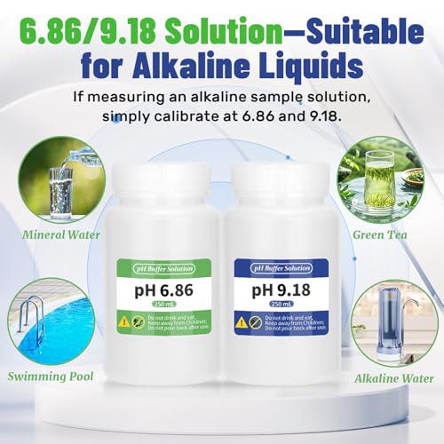 15 Pack pH Meter Calibration Solution Buffer Solution Powder for Precise & Easy Calibration, 4.00/6.86/9.18pH Buffer Powder with 3 Extra Bottles - Professional pH Tester Calibration Kit