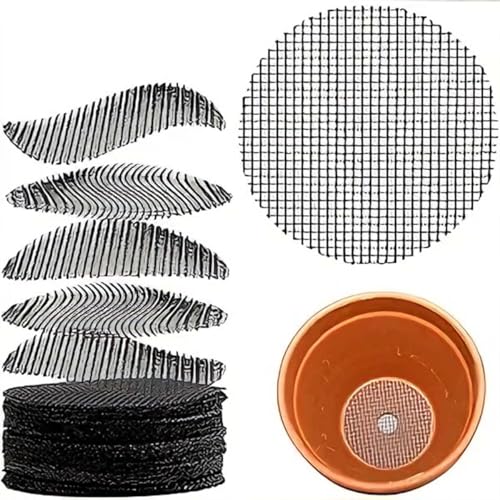 50 Plant Pots - Hole Mesh Pad Terrarium Potting Eye Mesh Mats Pot Substrate Barrier 1 Inch Net Bonsai Gardening Grid Ceramic Drainage Hole Screen Prevent Soil Leaking