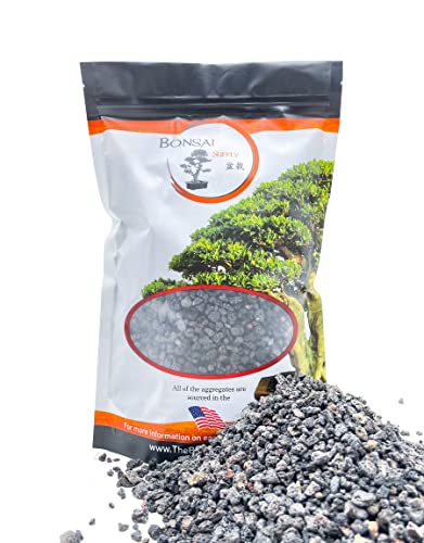 Black Lava Rock | 2 Quarts Bag | 1/4” Particle Size | Soil Aggregate for Bonsai, Cactus, Succulents, Aquariums, and More | Enables Optimal Drainage and Soil Aeration | The Bonsai Supply