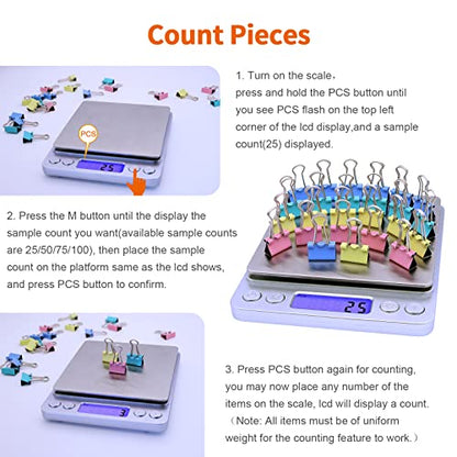 Gram Scale,Capacity 500g Accuracy 0.01g Mini Food Scales Digital Weight Grams and Oz,Small Kitchen High Precision for Espresso,Baking,Jewelry,Soap Making,Silver - color: Silver