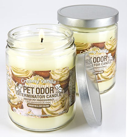 Odor Exterminator Candle, Creamy Vanilla, 13 Ounce Jar (Pack of 2)