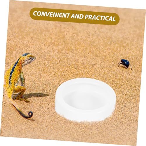 VANZACK 4pcs Reptile Food Dish Set Thick Feeding Bowls for Lizard and Reptiles Medium Round Shape Easy to Clean Stable Base for Food and Water Storage