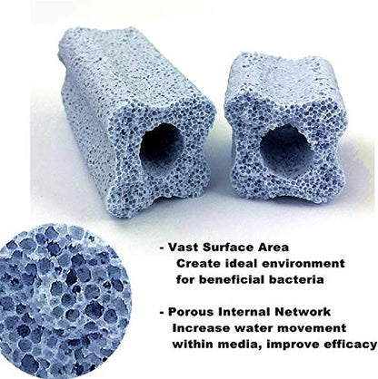 Ceramic Bio Filter Media Vast Surface Area for Aquarium Sump Canister (1 Box / 24 pcs)