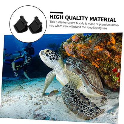 TOYANDONA 4Pcs Reptile Feeding Box Latch Buckle Durable Escape Lock for Turtle Terrarium and Tanks Smooth Surface for Secure Use for Scorpion and