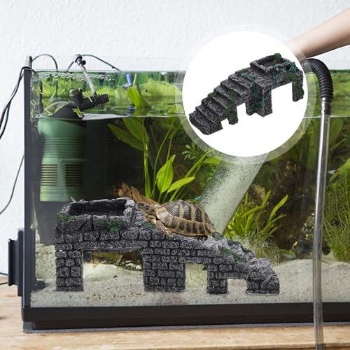 jojofuny Large Turtle Dock Floating Basking Platform with Ramp for Aquarium Turtles Reptile Habitat Tank Accessory