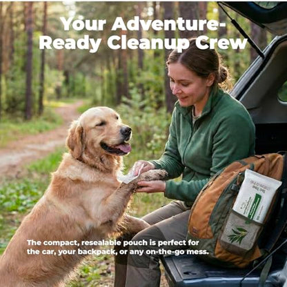 Best Pet Supplies Cleaning Dog Wipes - Cleansing Tea Tree, 400 Count | Tea Tree Scente, Large 8"x9", Vitamin E, Puppy & Cat Safe, Gentle Grooming, Resealable Pouch Prevents Drying - color: Cleansing Tea Tree, size: 400 Count