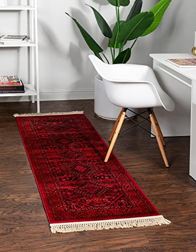 Unique Loom Tekke Collection Area Rug - Sheibani (2' x 6' 1" Runner, Red/ Black) - size: 2' x 6'1" (Runner)