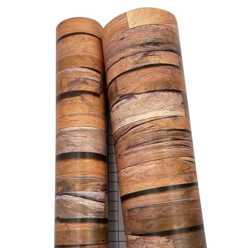 Yifely Self-Adhesive Shelf Liner Removable Tabletop Protect Paper for Covering Rent House Shelving Drawers, Rustic Wood Grain, 17.7 Inch by 9.8 Feet