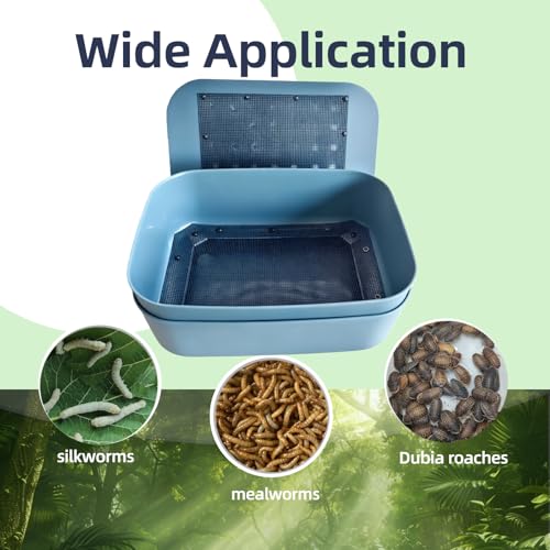 Mealworm Breeding Kit, Live Feeder Worm Farm for Reptiles, Bearded Dragons, Leopard Geckos, Birds & Chickens (M) - size: M
