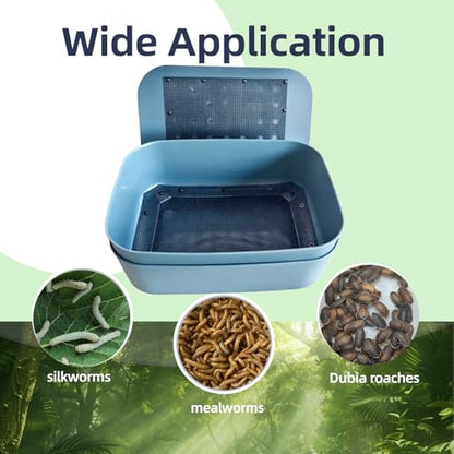 Mealworm Breeding Kit, Live Feeder Worm Farm for Reptiles, Bearded Dragons, Leopard Geckos, Birds & Chickens (M) - size: M