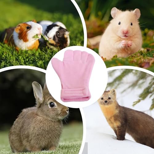 Small Animal Handling Gloves Scratch Resistant Pet Protection Mittens | Small Animal Handling Protection Glove for Bunny Sugar Glider Bird Parrot Hedgehog Squirrel Reptile Snake Lizard Grooming - color: Pink