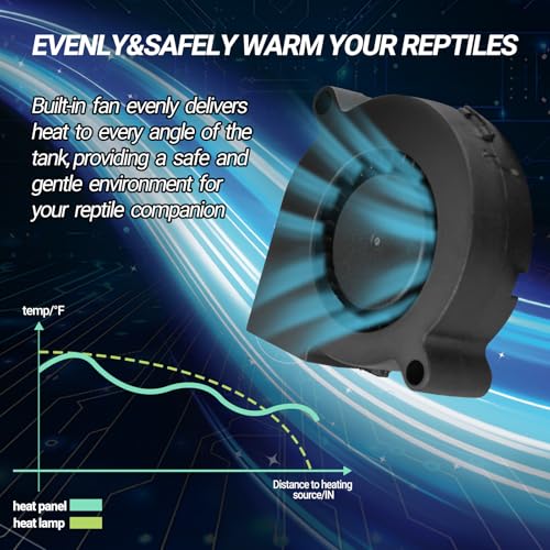 REPTI ZOO Reptile Heat Panel Adjustable Temperature Reptile Heating Plate, Non-Light Heating Solution with Expanded Heating Range for Hermit Crabs/Leopard Geckos/Turtles/Snakes/Lizards - size: 6" X 9"