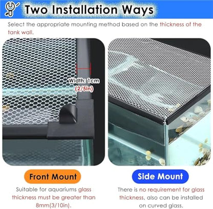 Aquarium Anti-Jump Cover， Terrarium Ventilation Opening Hood Magnetic Fish Tanks Top Lid Protective Screen Custom Size(L11.8 xW7.9) - size: L11.8"xW7.9