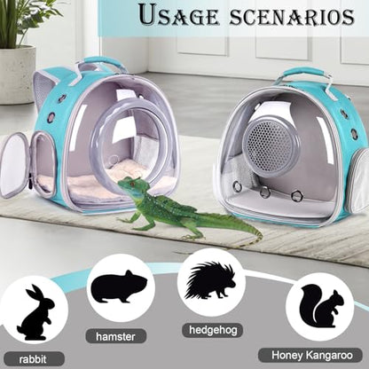 WEVONIGU Guinea Ping Travel Backpack Carrier with Clear Bubble Dome Window Large Space & Breathable Travel Cage with Soft Mat Airline Approved