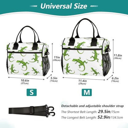 Lunch Bag Insulated Lizard Animal Reptile Nature Wildlife Lunch Box for Men Women Reusable Cooler Tote Bags for Work School Picnic - size: Medium