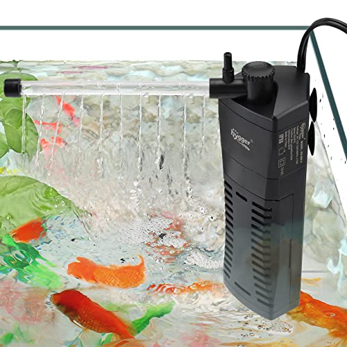 hygger Fish Tank Corner Filter 80GPH for 5~10 Gallon Aquarium - size: S
