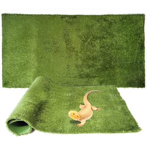 kathson 2Pcs Reptile Carpet Mat,35.4 x 17.7 in Terrarium Bedding Substrate Liner,Tortoise Imitation Rainforest Crawler Mats for Snakes Bearded Dragon Gecko Chameleon Turtles Iguana - color: 2PCS（XXL）：35.43 X 17.71 in