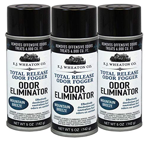 Odor Eliminator, Total Release Odor Fogger, 3 Pack, Effectively Deodorizes and Neutralizes Foul Odors on Contact, Mountain Breeze (5 OZ).