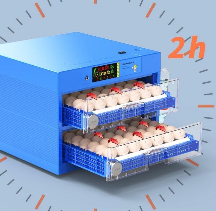 192 Eggs Automatic Chicken Incubators, Farm Poultry Hatcher Machine, LED High-Efficiency Automatic Egg Turning & Temperature Control, for Hatching Chicken Duck Goose Birds - color: 192 Eggs