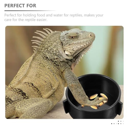 4Pcs Ceramic Reptile Food Bowls and Water Dishes Multi-Function Worm Dish for Lizards Bearded Dragons Terrarium Feeding Accessories