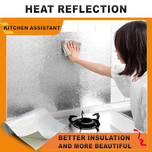 Adhesive Backed Aluminized exhaust heat shield 16'' X 47'' for wall behind grill 2000 Degrees High Temp Protection Material Thermal Barrier Blanket Mat - size: 16'' X 47''