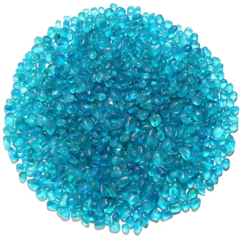 QYGL Sea Glass Stones - 0.9LB Turquoise Frosted Glass Pebbles Gemstones | Perfect for Aquarium Rocks, Fish Tank Gravel, Vase Fillers, DIY Crafts, and Home Decor - color: Turquoise