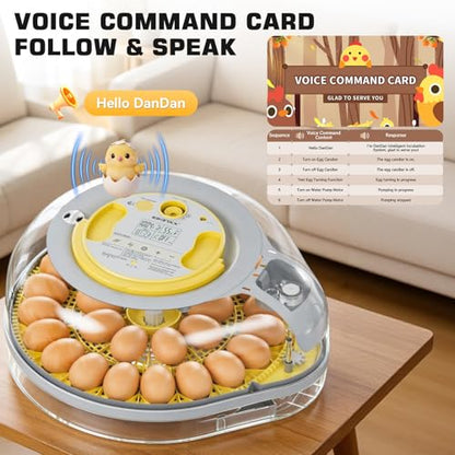 IBKINXX 26 Egg Incubator for Hatching Eggs - Smart Voice Guidance | 360° View with Automatic Temp & Humidity Control, Auto Egg Turning & Built-in Egg Candler for Chicken, Duck, & Quail