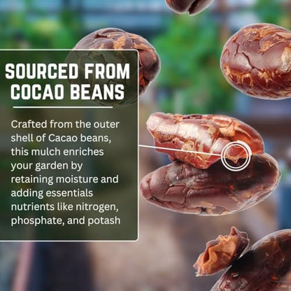 [4 Quarts] Cocoa Mulch for Plants, Garden, Flower Beds, Indoor & Outdoor Plants - Organic Cocoa Bean Shell Mulch | Moisture Retaining, Weed Preventing, Landscaping Mulch - size: 4 Quarts