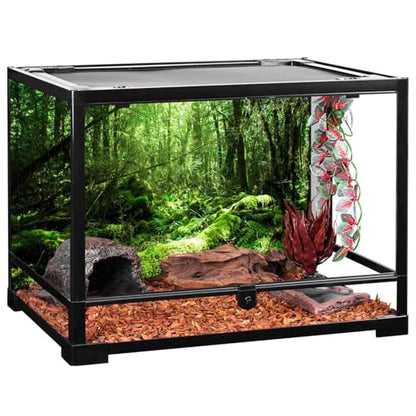 AWERT 48x18 inches Tropical Terrarium Background Rainforest Aquarium Background Green Tree Reptile Habitat Background Vinyl - size: 48x18in/120x45cm
