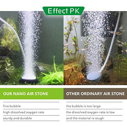 hygger Aquarium Air Stone, Bubble Stone Fish Tank Oxygen Ultra Silent Deep Dissolving Oxygen Diffuser Kit for Aquarium Fish Tank and Hydroponic - size: 2 Inch