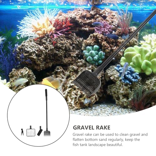FOMIYES Fish Tank Cleaning Brush Set Aquarium Cleaning Tools with Long Handle Sponge Scrubber Gravel Rake Net and Plant Fork for Aquarium Maintenance