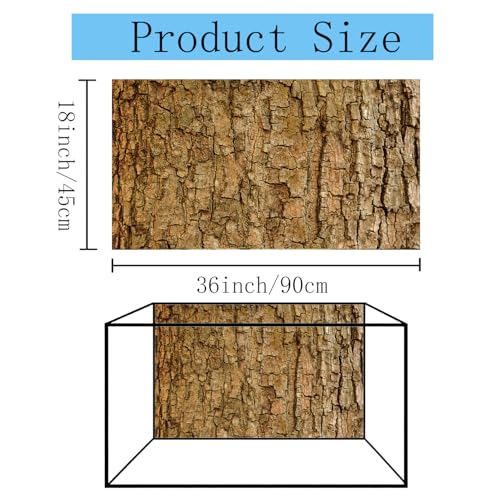 36x18 inches Aquarium Fabric Background Natural Tree Bark Aquarium Backdrop Wood Grain Fish Tank Aquatic Plants Background - size: 36X18inch