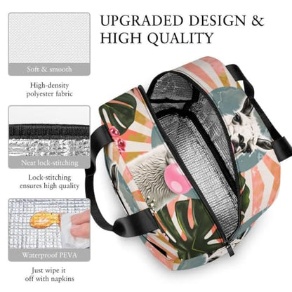 Funny Llama Alpaca Lunch Bag for Women Men | Insulated Lunch Box Leakproof Food Meal Containers Reusable Foldable 6L Capacity Lunch Tote Bags for Work Picnic Travel - color: Style 3