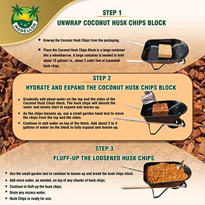 Premium Super Washed, Clean, Coco Chips [10 lb], Yields 2 cu ft. of Loose Chips. Plant Substrate, Organic, Reptile Bedding, Odor Absorbing, Grow Orchids, Mulch Indoor, Outdoor.