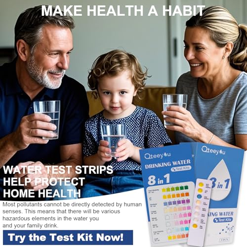 Lead Water Test Kit 2026 Upgraded 8 in 1 Home Drinking Water Testing Kits 5pcs Independent Bag, House Tap and Well Water Hardness Tester, Lead Test Strips for Alkalinity, pH, Copper, Nitrite&Chlorine