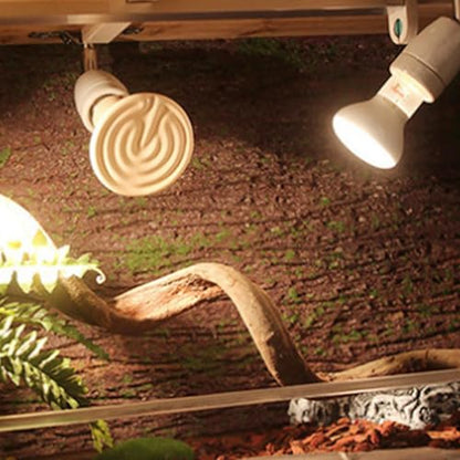 CHICIRIS 300W Lamp Socket, 360° Rotatable Heating Light Adjustable Bracket Kit with One-Button Switch, E26/E27 Ceramic Lamp Holder, for Aquarium, Lizard, Tortoise, Snake (Without